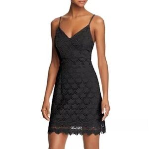 Aqua Bloomingdale’s Exclusive Black Lace Mini Dress Sz. M NWT!